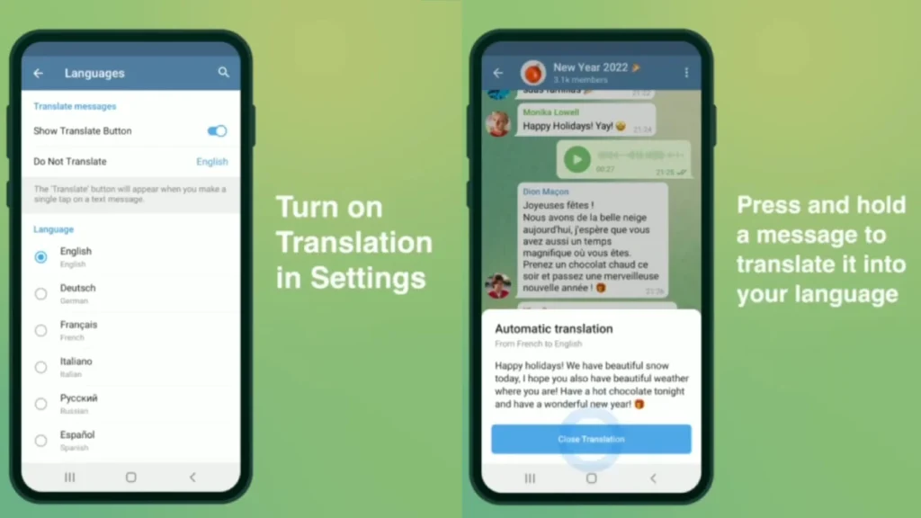 Telegram Çeviri Özelliği